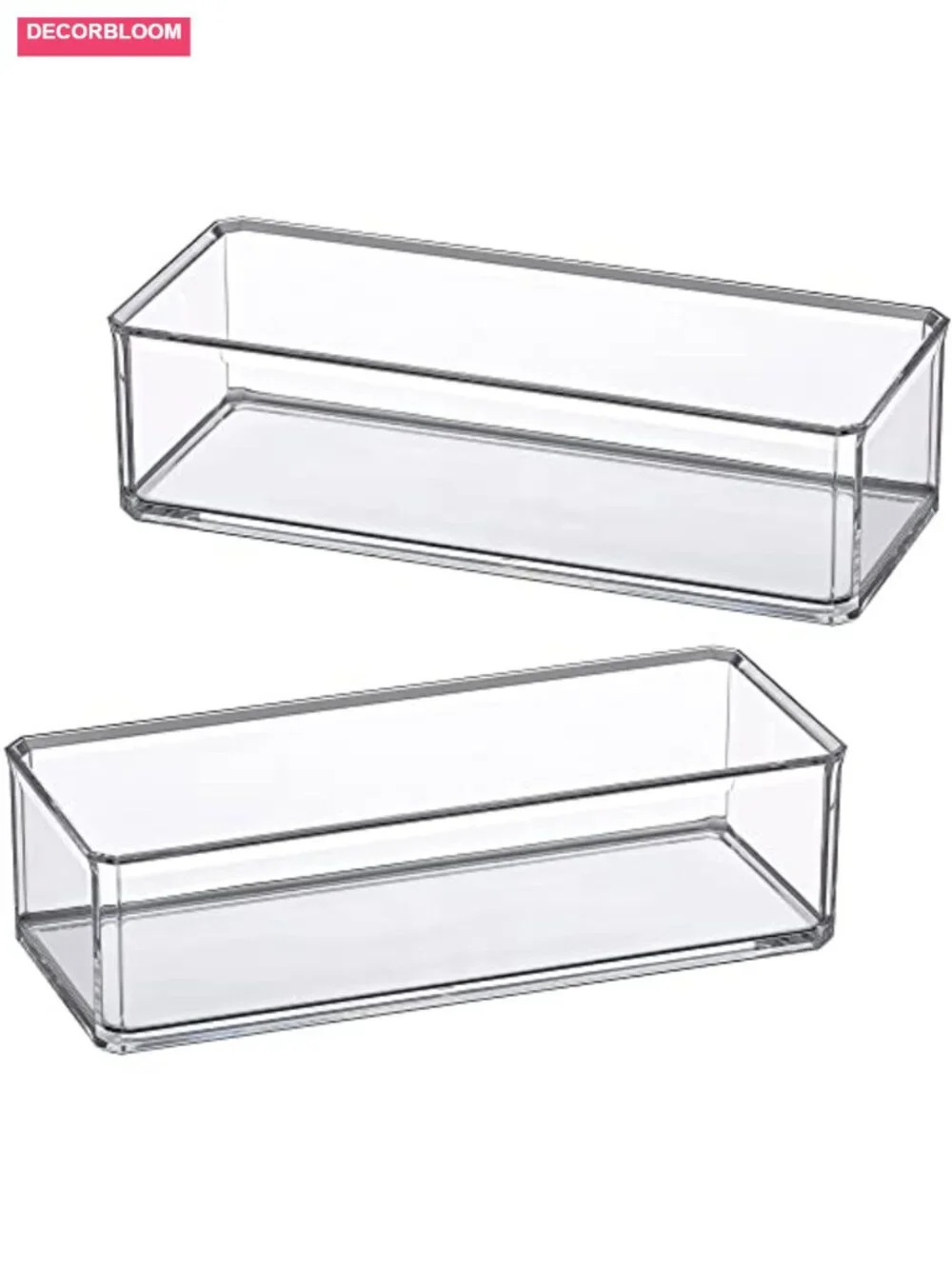 2-Pack Acrylic Makeup Organizer, Transparent Lipstick Holder for Vanity Storage